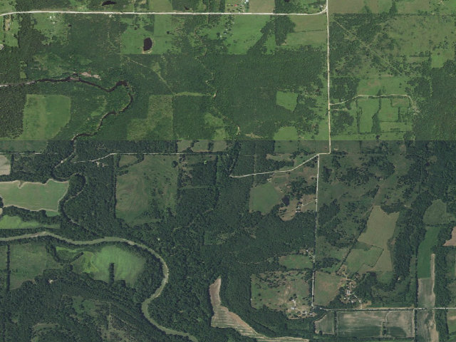 Aerial image of Coon creek (Hulah WMA)