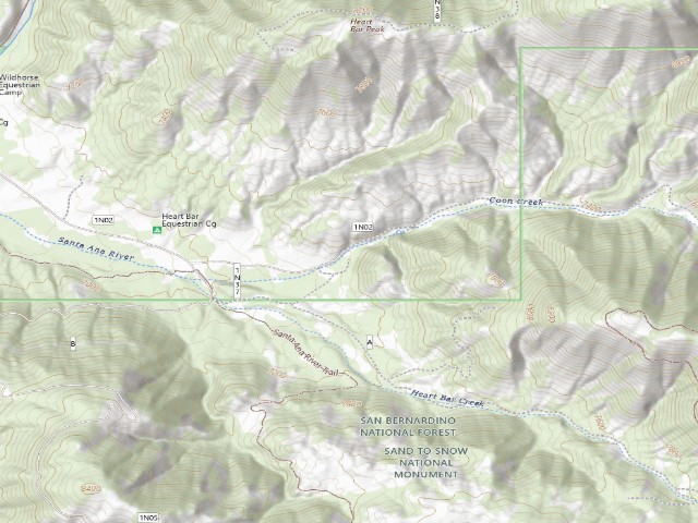 USGS topographic map of Coon Creek Yellow Post #10