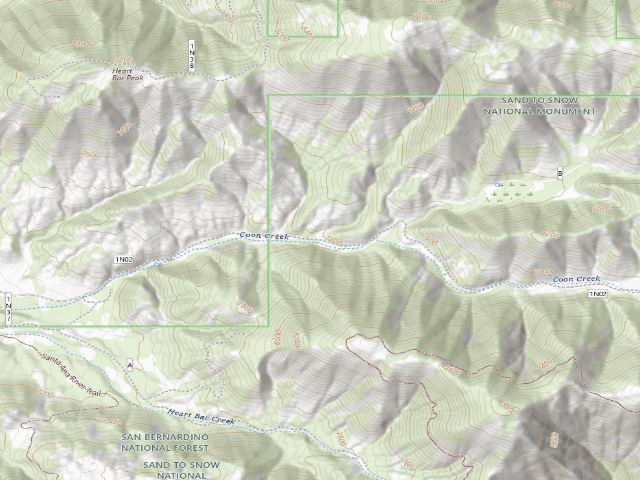 USGS topographic map of Coon Creek Yellow Post #15