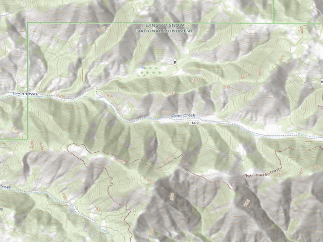 USGS topographic map of Coon Creek Yellow Post #16