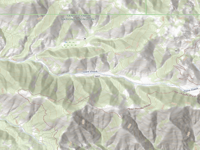 USGS topographic map of Coon Creek Yellow Post #17