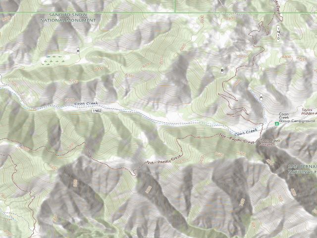 USGS topographic map of Coon Creek Yellow Post #18