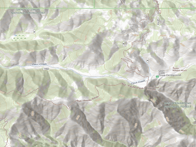 USGS topographic map of Coon Creek Yellow Post #19