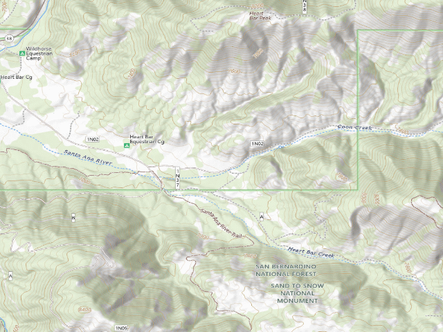 USGS topographic map of Coon Creek Yellow Post #9