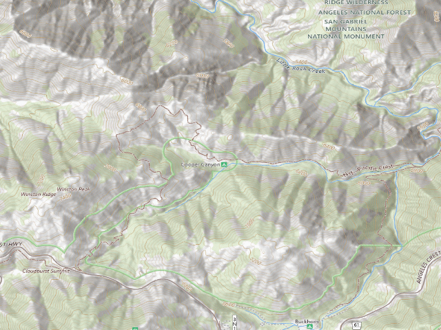 USGS topographic map of Cooper Canyon Trail Camp