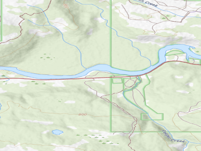 USGS topographic map of Cooper Creek Cg, Th