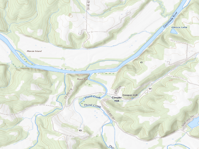 USGS topographic map of Cooper Hill Conservation Area