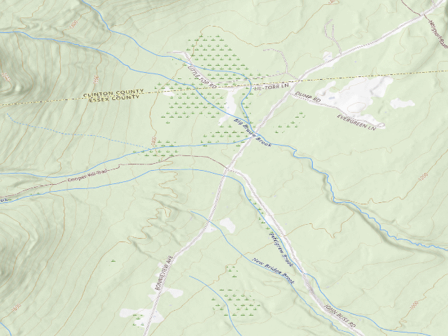 USGS topographic map of Cooper Kiln Trail Primitive Tent Site [DEC #10894] (Wilmington Wild Forest)