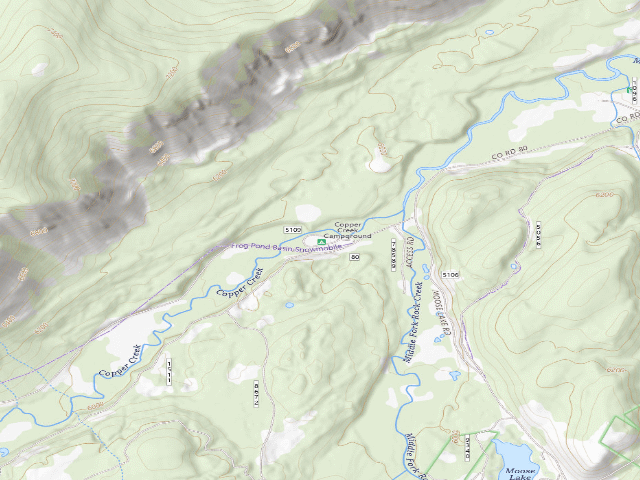 USGS topographic map of Copper Creek Campground