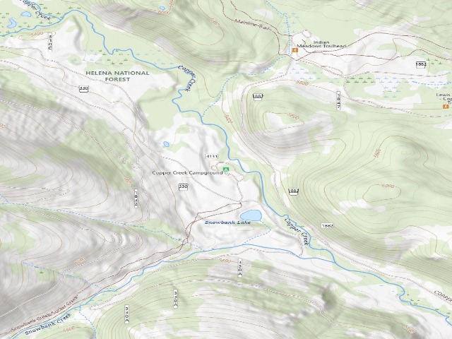 USGS topographic map of Copper Creek Campground