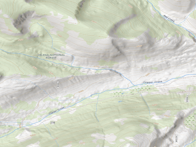 USGS topographic map of Copper Creek Rd 330-001A