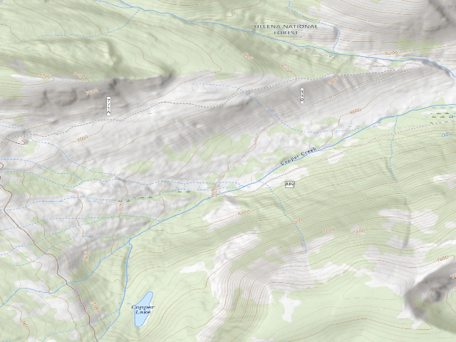 USGS topographic map of Copper Creek Rd 330-001C