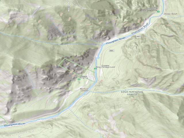 USGS topographic map of Copper King Campground