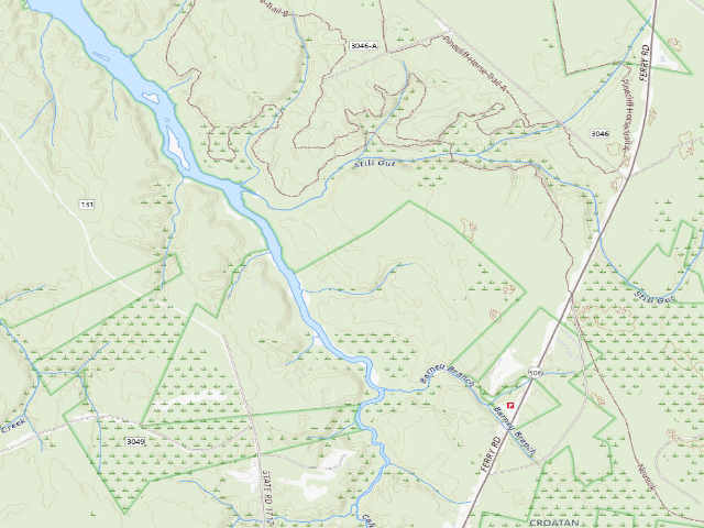 USGS topographic map of Copperhead Landing Shelter