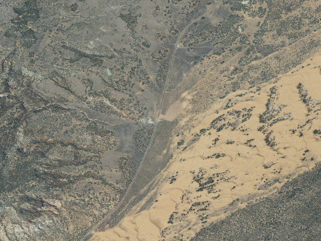 Aerial image of Coral Pink Sand Dunes