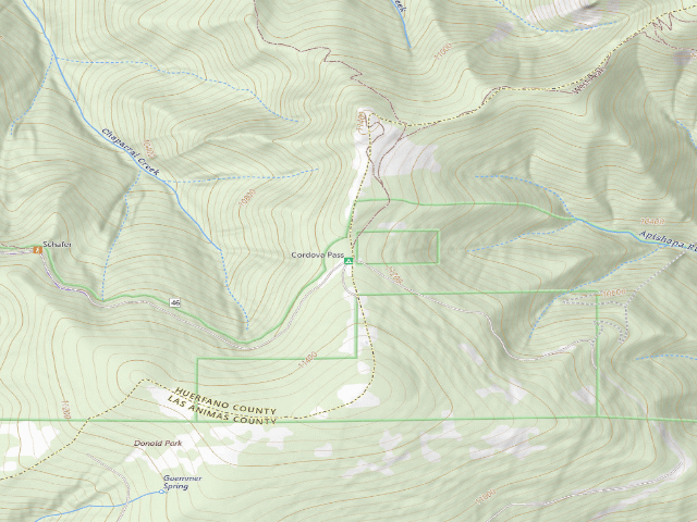 USGS topographic map of Cordova Pass