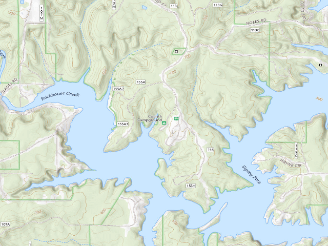 USGS topographic map of Corinth Campground