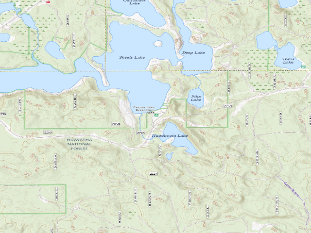 USGS topographic map of Corner Lake Campground