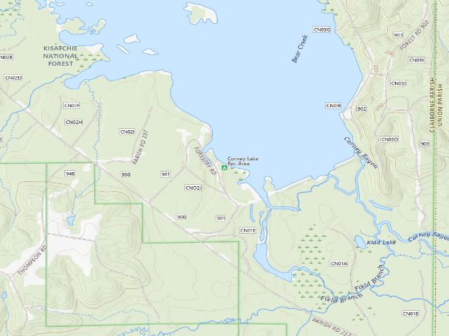 USGS topographic map of Corney Lake Rec Area