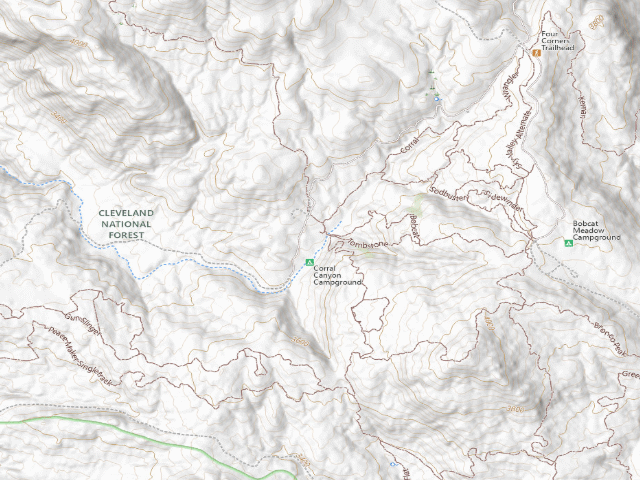 USGS topographic map of Corral Canyon Campground