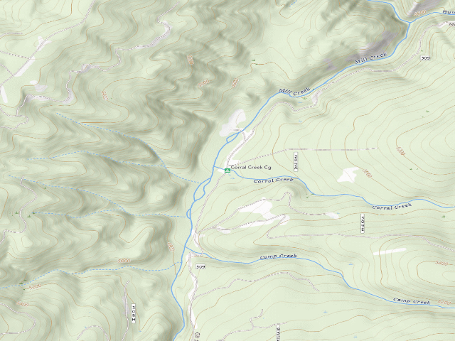 USGS topographic map of Corral Creek Cg