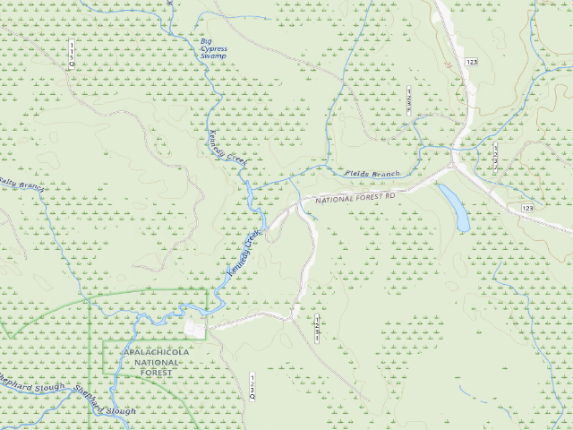 USGS topographic map of Cotton Landing Hunt Camp