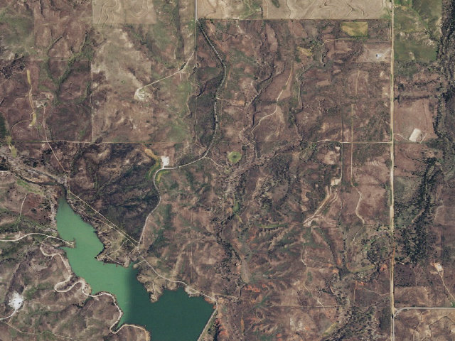 Aerial image of Cottonwood Camp (Ellis County WMA)