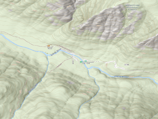 USGS topographic map of Cottonwood Campground