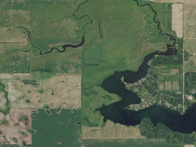 Aerial image of Cottonwood Creek WMA (LaMoure County)