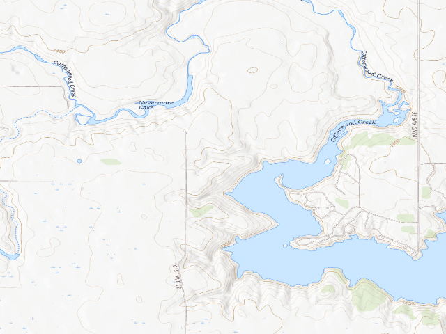 USGS topographic map of Cottonwood Creek WMA (LaMoure County)