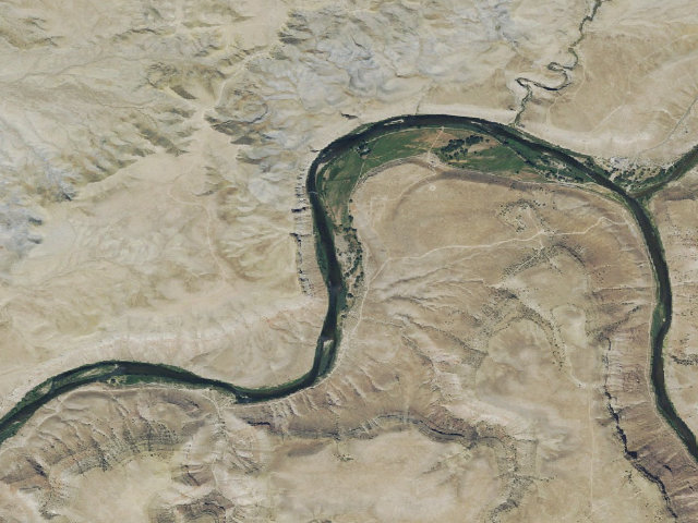 Aerial image of Cottonwood Grove Campground