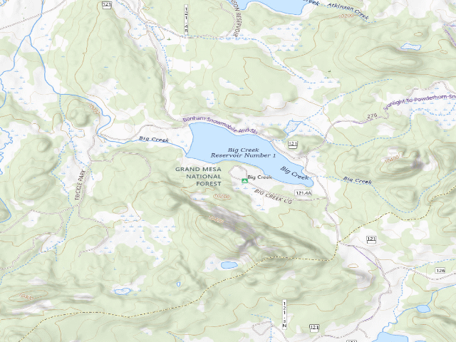 USGS topographic map of Cottonwood Lake Campground