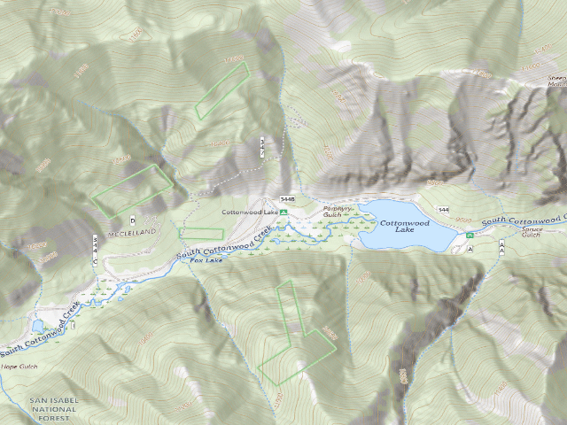 USGS topographic map of Cottonwood Lake
