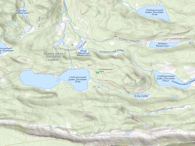 USGS topographic map of Cottonwood Lake