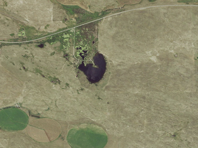 Aerial image of Cottonwood Lake SRA