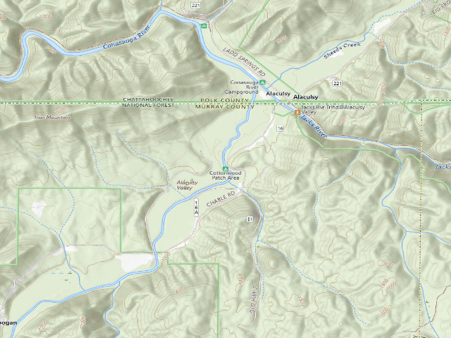 USGS topographic map of Cottonwood Patch Area
