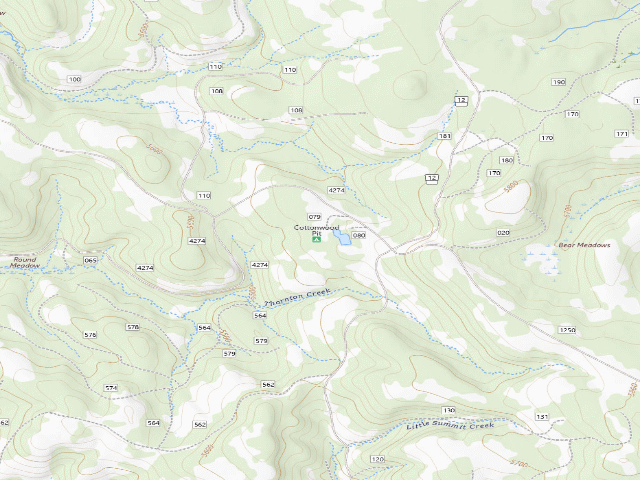 USGS topographic map of Cottonwood Pit Campground