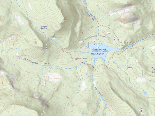 USGS topographic map of Cottonwood Recreation Area