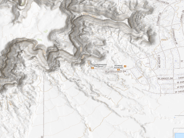 USGS topographic map of Cottonwood Trail