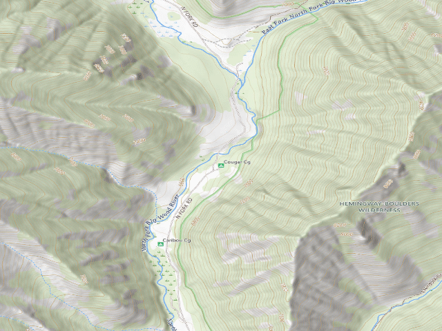 USGS topographic map of Cougar Cg