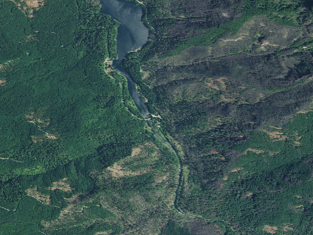 Aerial image of Cougar Crossing Campground