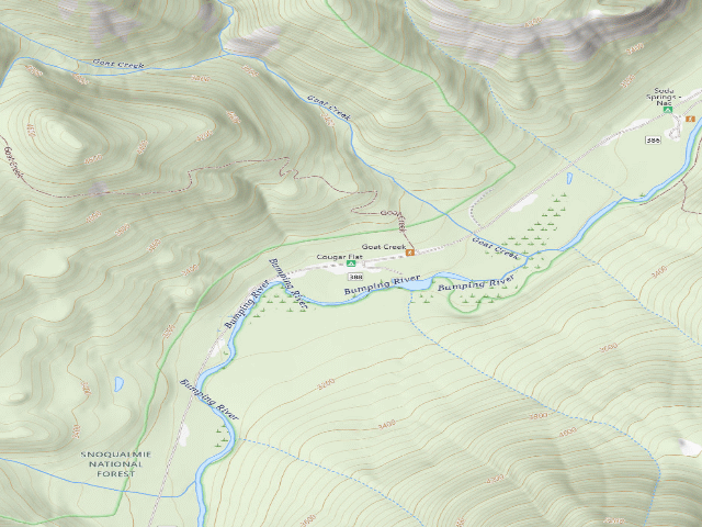 USGS topographic map of Cougar Flat