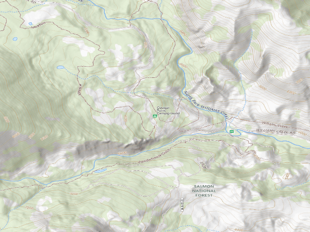 USGS topographic map of Cougar Point Campground