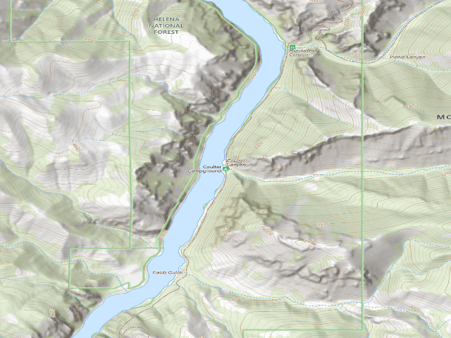 USGS topographic map of Coulter Campground