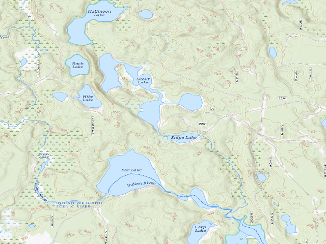 USGS topographic map of Council Lake Camping Area