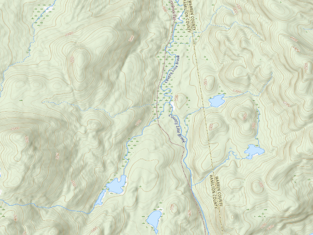 USGS topographic map of County Line Brook Trail Campsite (Siamese Ponds Wilderness)
