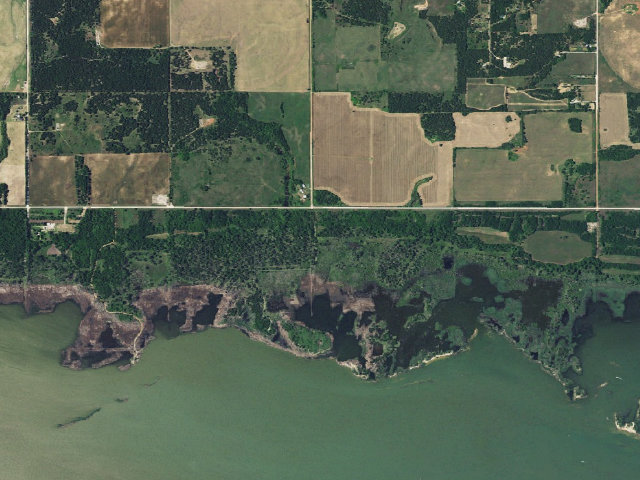 Aerial image of County Line Camp (Canton WMA)