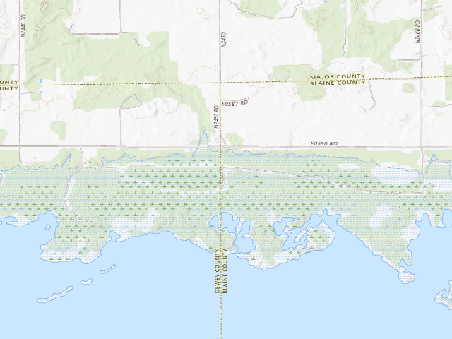 USGS topographic map of County Line Camp (Canton WMA)