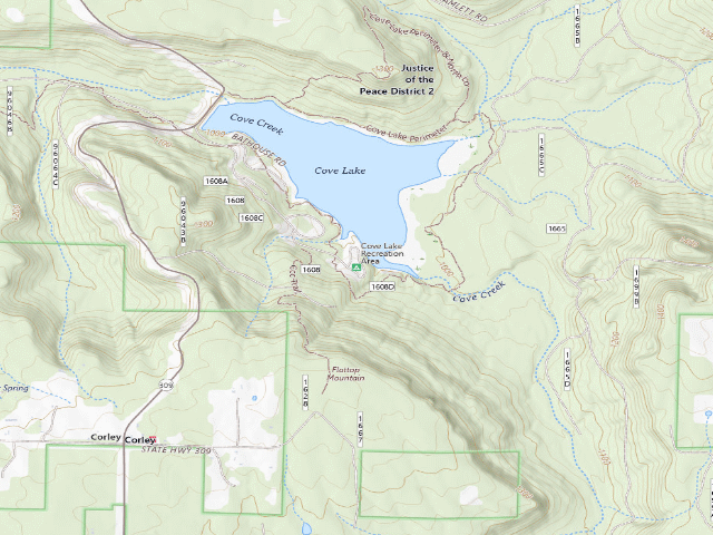 USGS topographic map of Cove Lake Recreation Area