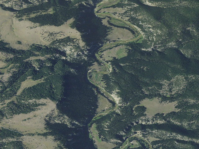 Aerial image of Cow Coulee Boat Camps